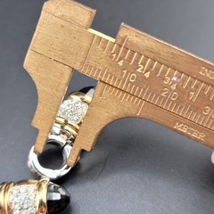 Vtg Pendant Enhancer Black CZ Cabochon TJ Tahoe Jewelry John Medeiros Company