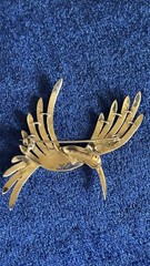 Vintage Large Estate Sterling Silver Hummingbird Brooch Pin With Amethyst Eye