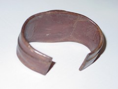 GROOVY VINTAGE 1970’s HIPPIE LEATHER BRACELET WITH STONE NOS N/M #1