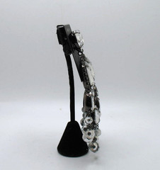 Vintage RJ Graziano clip statement chandelier rhinestone & crystal bead earrings
