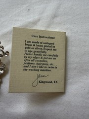 Angels of Love Wisdom Brooch Pin Crystal Silver Tone w Card Kingwood TX 1994