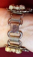 Bracelet Vintage Selro Selini Gold Tone Thai Goddess & Buddhas 1940’s