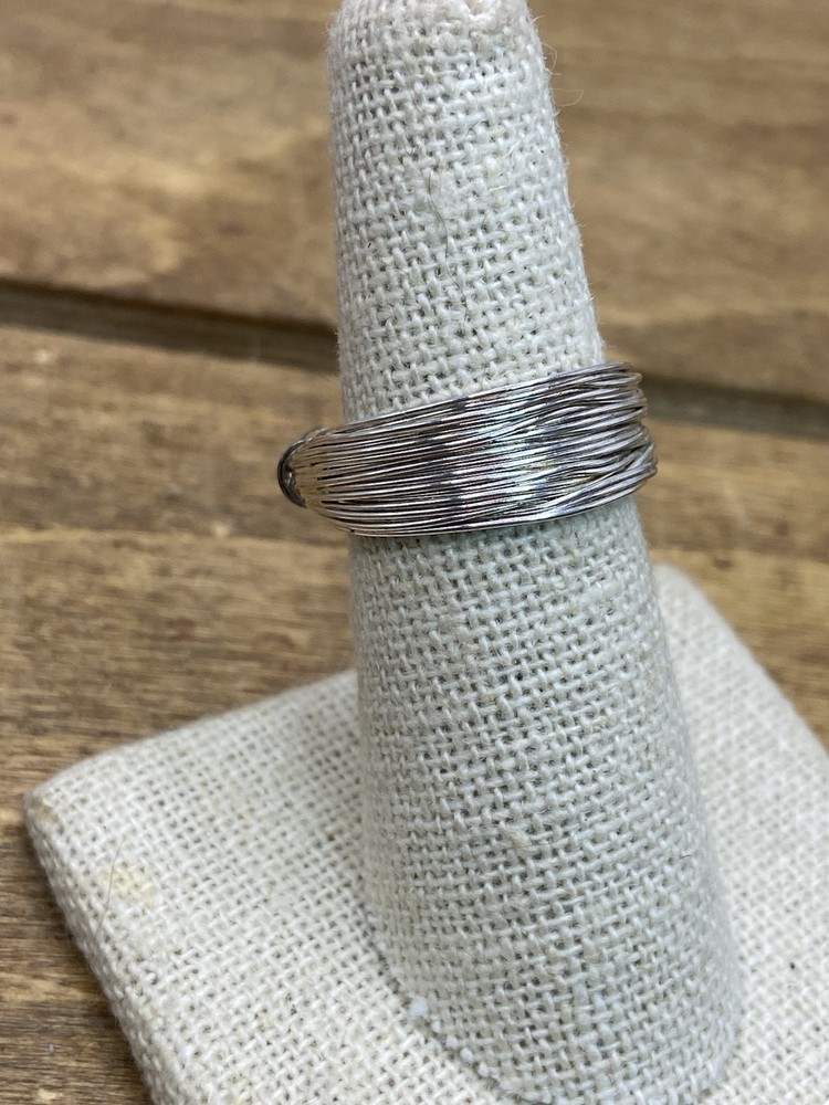 Vintage Brutalist Design Wired Sterling Silver Ring Sz. 7