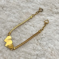 Vintage Sweetheart Heart Bracelet Gold Tone Engraved Initials D N Fits 6.5″