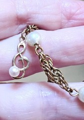 LOVELY Music Themed 14 Kt. Gold-Filled & Solid 14 Kt. Gold Pearl Charm Bracelet