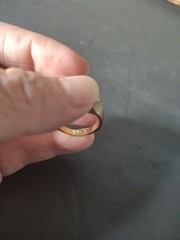 VINTAGE TEXTURED MARKED KARATCLAD 18kt H.G.E. MEN’S RING 60s