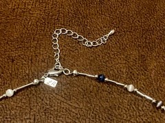 Vintage Signed LR Lady Remington Beaded Station Chain Necklace Minimalist