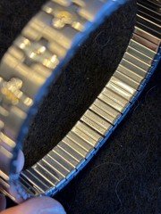DAMAGED VTG MILOR ITALY STAINLESS 18K NORTH STAR EXPANDABLE BRACELET *23.7 gm*