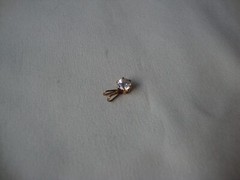 VINTAGE 1970-80s CHILD’S 5MM CLEAR CUBIC ZIRCONIA 14KT GOLD FILLED PRONG PENDANT
