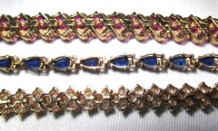 Vintage Sterling Silver Gemstone Tennis Bracelets Lot of 3 ETC10717