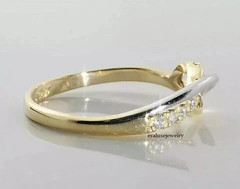 14K Two-Tone Gold Finish 1.00Ct Round Cut Lab Created Diamond Engagement Ring