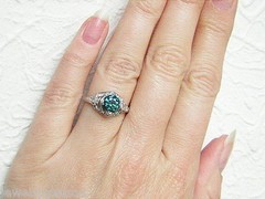 1.65ct OLD EUROPEAN CUT BLUE DIAMOND SOLITAIRE ring PLATINUM NATURAL DIAMONDS