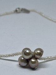 Vintage Creamy Pearls Irregular Baroque Freshwater Pearls Center 925 Hangtag 16”