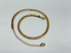 Icing vintage necklace gold tone herringbone choker adjustable chain 15 inch