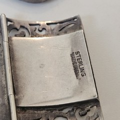 Siam Sterling Silver Niello Dancer Jewelry Set Brace/ Neck/Earrings 104 Grams