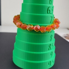 Vintage orange Yellow Faceted Art Glass Bead Bracelet 7″