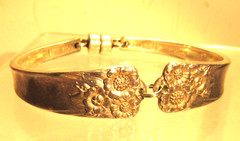 Wonderful Vintage Silver Plate Spoon Bracelet W/ Toggle Clasp 7.5” length