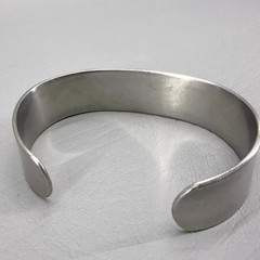 Vintage ID Cuff Bracelet Silver Tone Agnes