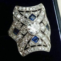 Art Deco Style 2.90 CT Round Lab-Created Diamond Wedding Gift Ring In 925 Silver