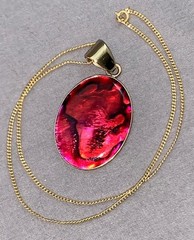 Charles Albert Red Abalone Alchemia Pendant On Chain 17.75”