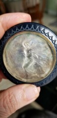 Rare Edwardian Era Gabriel Stalin Fairy Nymph Glass Sash Buckle