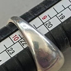 Vintage Silver Rolled Gold Modernist Dome Bשמג Ring Asymmetric Architectural 925