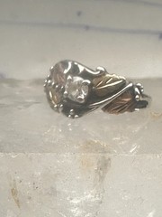 Black Hills Gold ring leaves CZ band size 5.75 sterling silver women girls