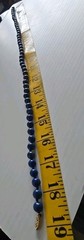 Vintage 19″ Natural Lapis Lazuli Bead Necklace – 14K Gold Clasp – Hand-Knotted