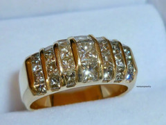 3CT Princess Cut Lab Created Diamond Mens Engagement Ring 14k Yellow Gold Plated