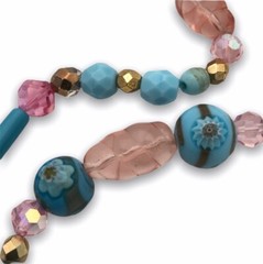 Womens Murano Glass Beaded Necklace Matched 56in Jewelry Vintage