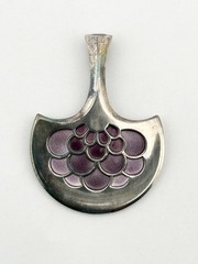 Vintage David Andersen Norway Sterling 925 Pendant W/ Purple Enamel