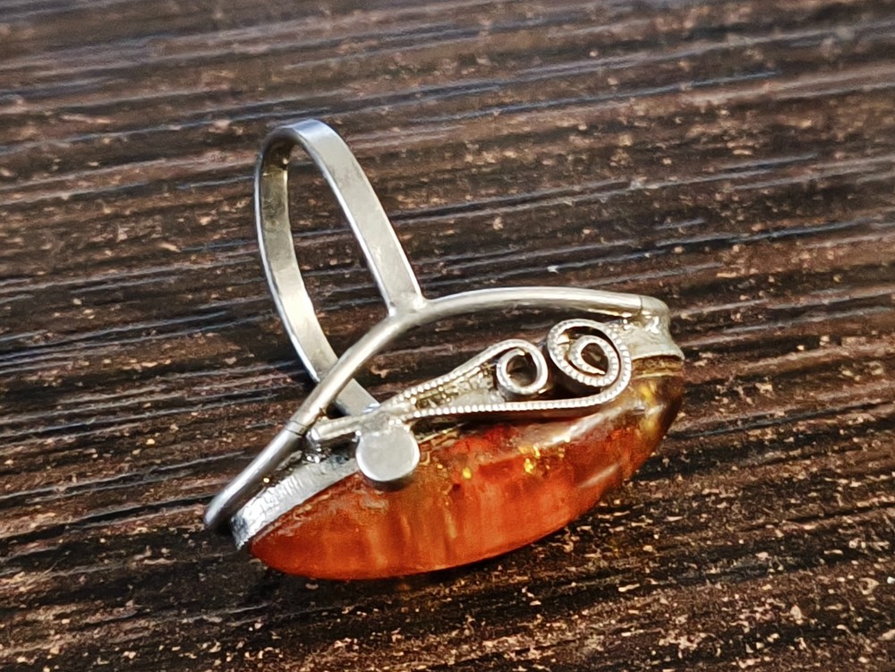 Vintage Soviet women’s ring with a non-precious metal stone women’s jewelry USSR