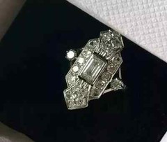 Art Deco Vintage Style 2.95Ct Lab Created Diamond Wedding 14k White Gold FN Ring
