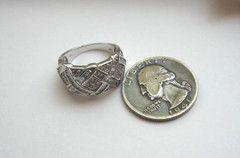 Vintage Designer OTC 14K Solid White Gold Diamond Cocktail Cluster Sz 7 Ring