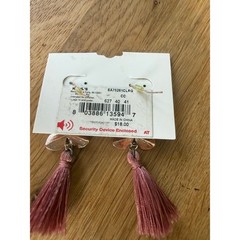 NWT Lauren Conrad Pink Butterfly Tassel Earrings