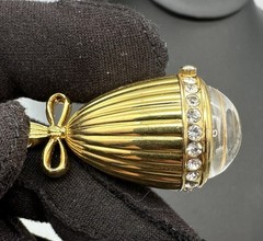 Joan Rivers Vintage Gold Tone Working Quartz Watch Pendant Necklace Bow 30″