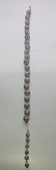 3 pc Set Necklace Earrings Vtg Italy Wedding Cake Beads Glass Blue Gold Pink
