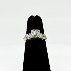 14k White Gold Vintage Art Deco Diamond Engagement Ring Size 3.5 (1705942-11)