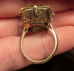 Beautiful ART DECO 9-10K SOLID GOLD SCROLLED EUROPEAN Ring Sz6