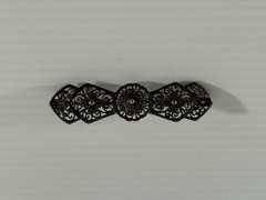Vintage 835 Silver Filigree Bar Brooch Floral Scrollwork c1930s 3.2gms