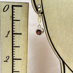 14K Garnet Drop Earrings, Yellow Gold Dangle, Bezel Set Natural Stones, Estate