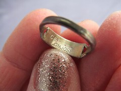 VINTAGE OLD PAWN STERLING ZUNI CS LONJOSE TURQUOISE INLAY RING SIZE 4.5