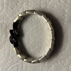 Vintage Dee Morris Navajo Sterling Silver Links on Leather Strap Bracelet