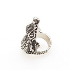 925 Sterling Silver Vintage Alligator Oxidized Ring Size 8.25