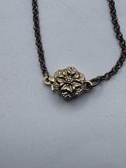 Goldtone Owl Pendant Necklace on 32” Rolo Chain Push Lock Clasp