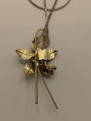 Vintage Snake Chain Adjustable Mesh Flower Pull Tab Dangle Necklace