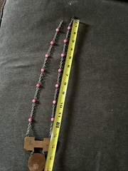 Vintage Casa Maya Mexico Necklace Copper Brass Pink Color Beads —