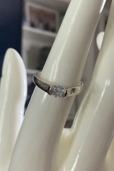 Vintage Sterling Silver 925 Signed SU Blue Topaz Flush Set Ring Size 7.5