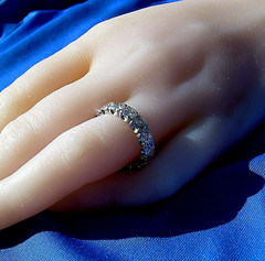 Original EARTH MINED DIAMOND Deco Band Vintage Eternity Anniversary Ring Size 7