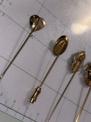 Vintage Stick Pin Lot Heart Scarab Monogram Hat Pins Lapel Pins Gold Tone